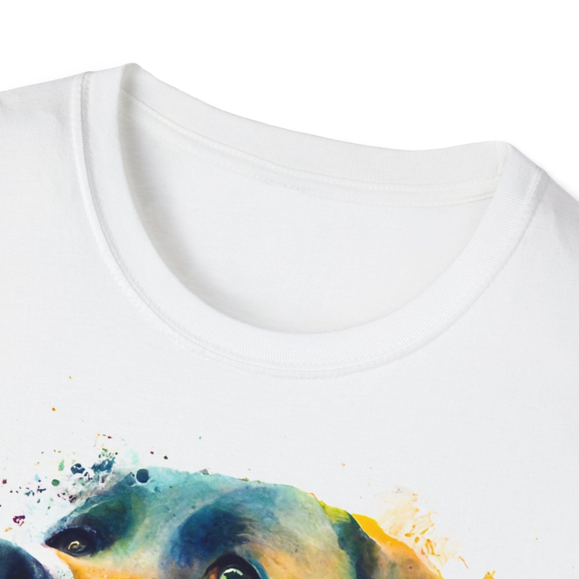 Unisex Softstyle T-Shirt - Labrador Dog Vibrant Watercolor Design - Flow-inkT-Shirt